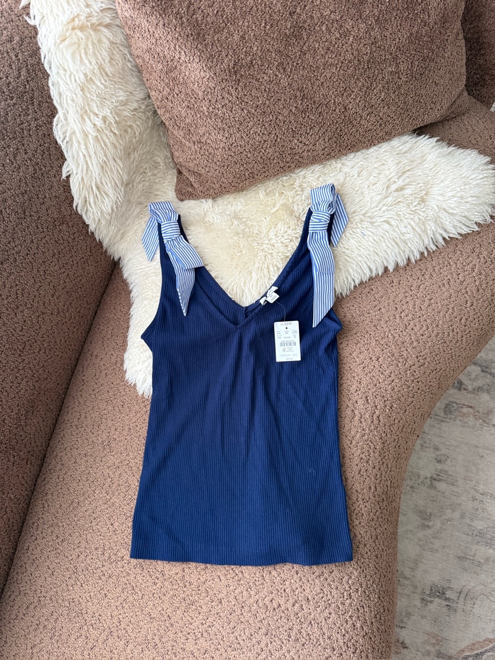J.Crew Striped Tie Tank